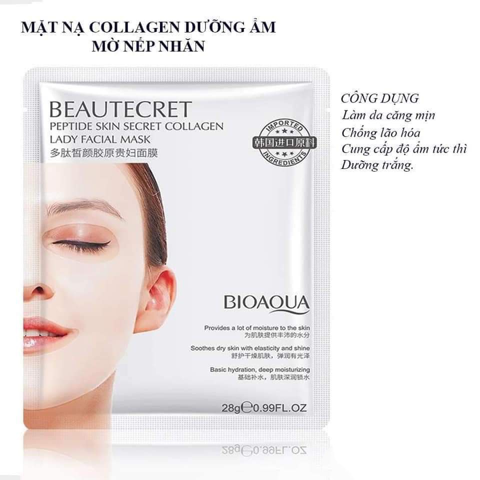 Mặt nạ thủy tinh Bioaqua - Mask thạch collagen Beautecret tái tạo và phục hồi da chống lão hóa