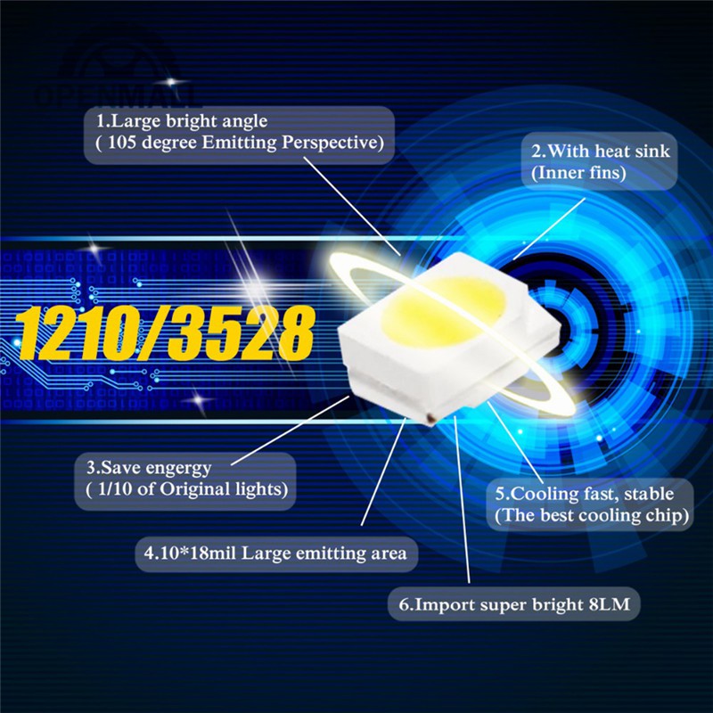 Set 10 đèn LED T4.2 1smd gắn bảng đồng hồ xe ô tô chuyên dụng