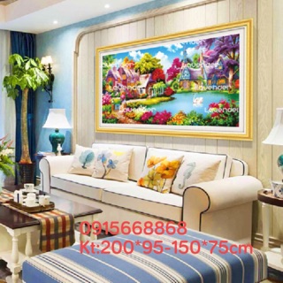 Tranh đính đá Gia đình hạnh phúc kt 150-75cm