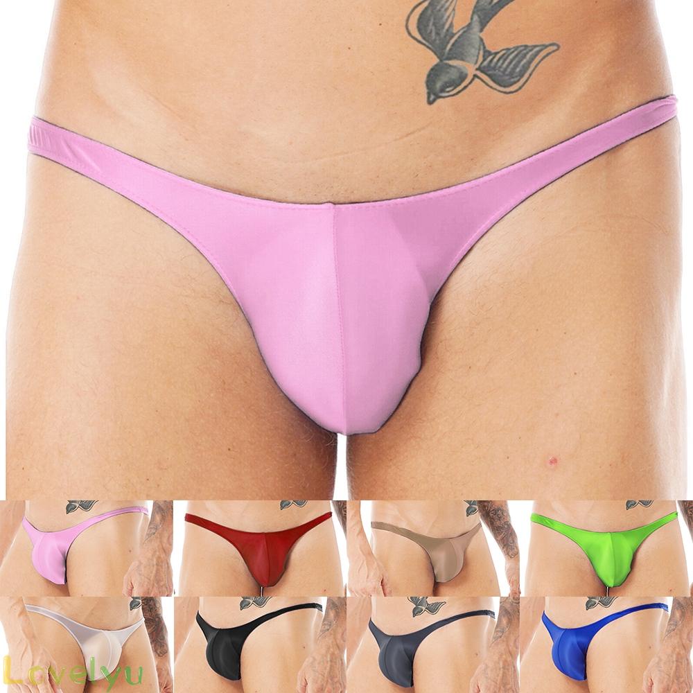 &lt;READY STOCK&gt;Sexy Men Oil Shiny Thong Bulge Pouch Tanga Briefs Underpants Swimwear Underwear100% brand new！