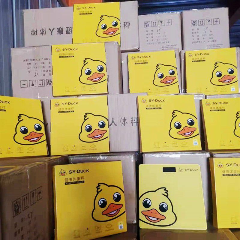 Cân điện tử thông minh, mà hình led mặt kính cường lực hình chú vịt vàng