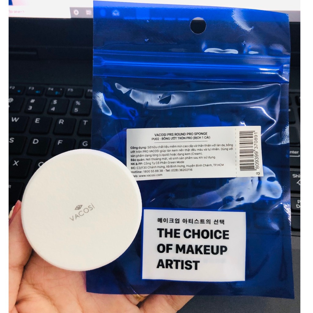 Bông Phấn Ướt Tròn Vacosi Prs Round Pro Sponge PU02