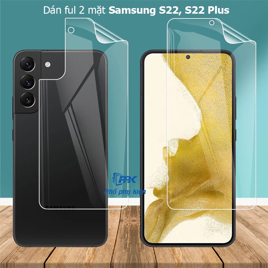 Bộ dán cường lực dẻo Samsung S22 Ultra, S22, S22 Plus full màn hình, mặt lưng cao cấp dán lên đẹp như chưa dán