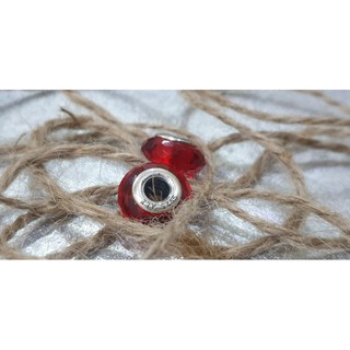 charm bạc 925 glass đen đỏ hồng