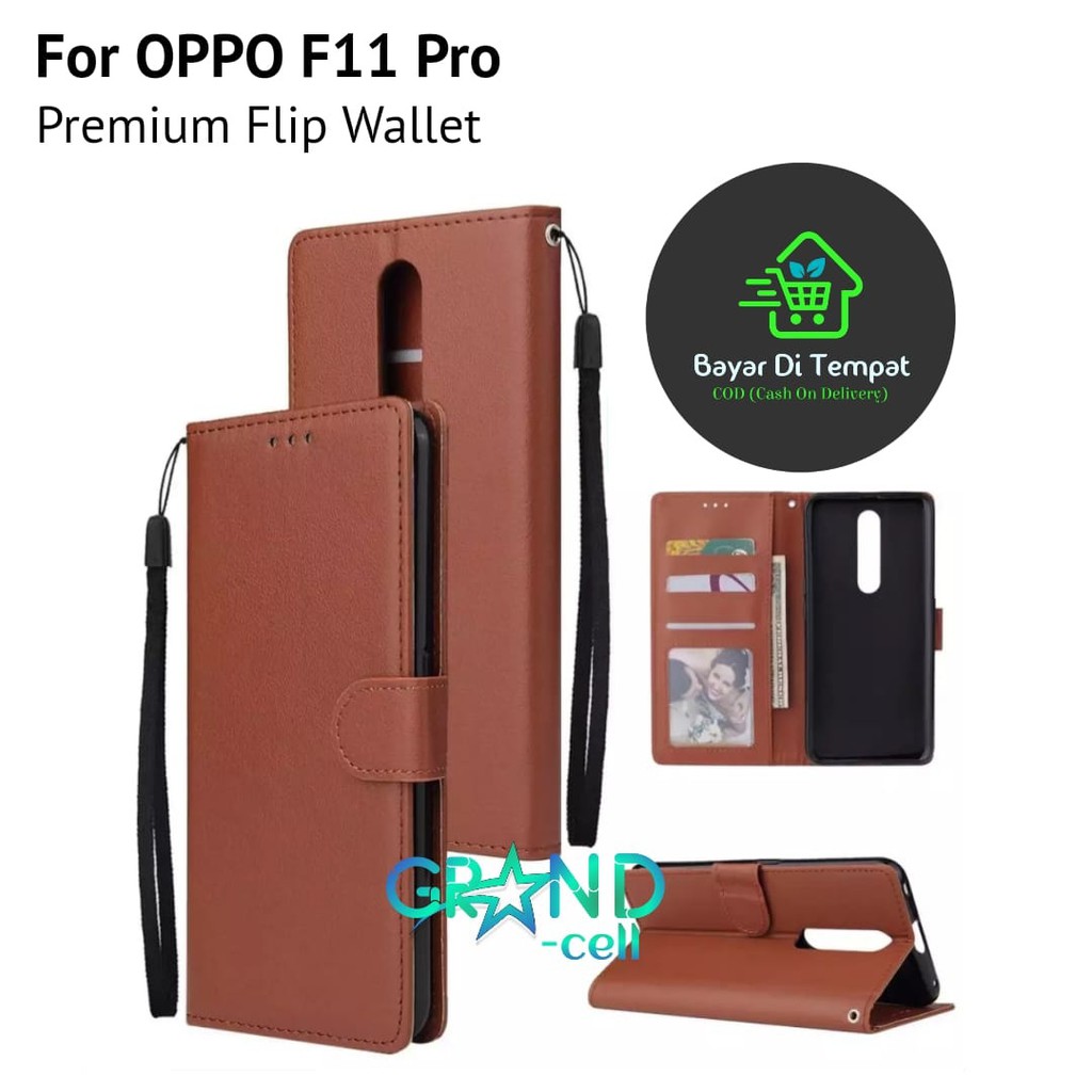 Bao Da Điện Thoại Nắp Lật Kèm Ngăn Đựng Thẻ Cho Oppo F11 Pro Mobile
