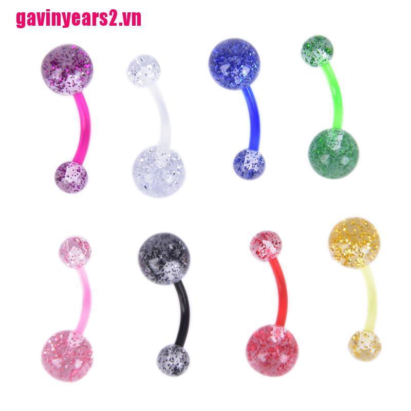 Set 8 Khuyên Rốn Đính Đá Nhiều Màu Sắc Thời Trang