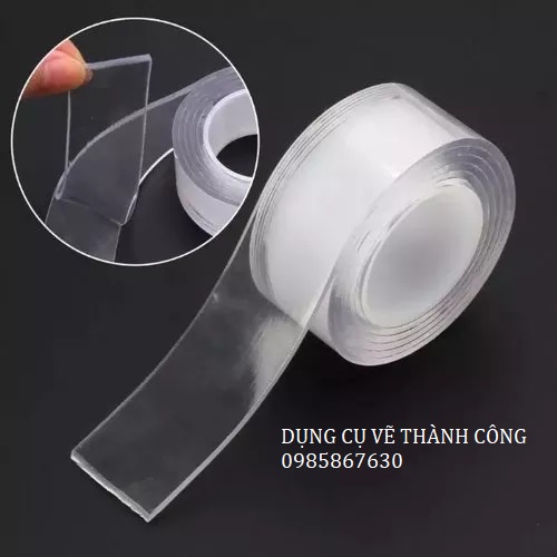 Băng Keo 2 Mặt Siêu Dính, Chống Thấm Nước, Trong Suốt ( Dài 3m, rộng 3cm)