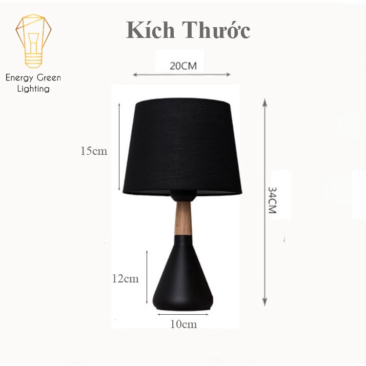 Đèn Ngủ Để Bàn Energy Green Lighting DB-3052 - Kim Loại Cao Cấp - Kiểu Dáng Sang Trọng - Tặng Kèm Bóng Led