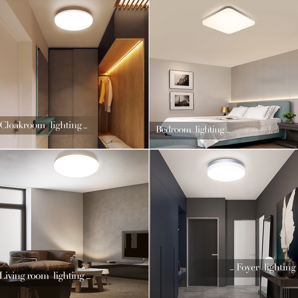 Đèn LED Gắn Trần Hình Vuông 48W/36W/24W/18W Ánh Sáng Trắng Ấm Áp