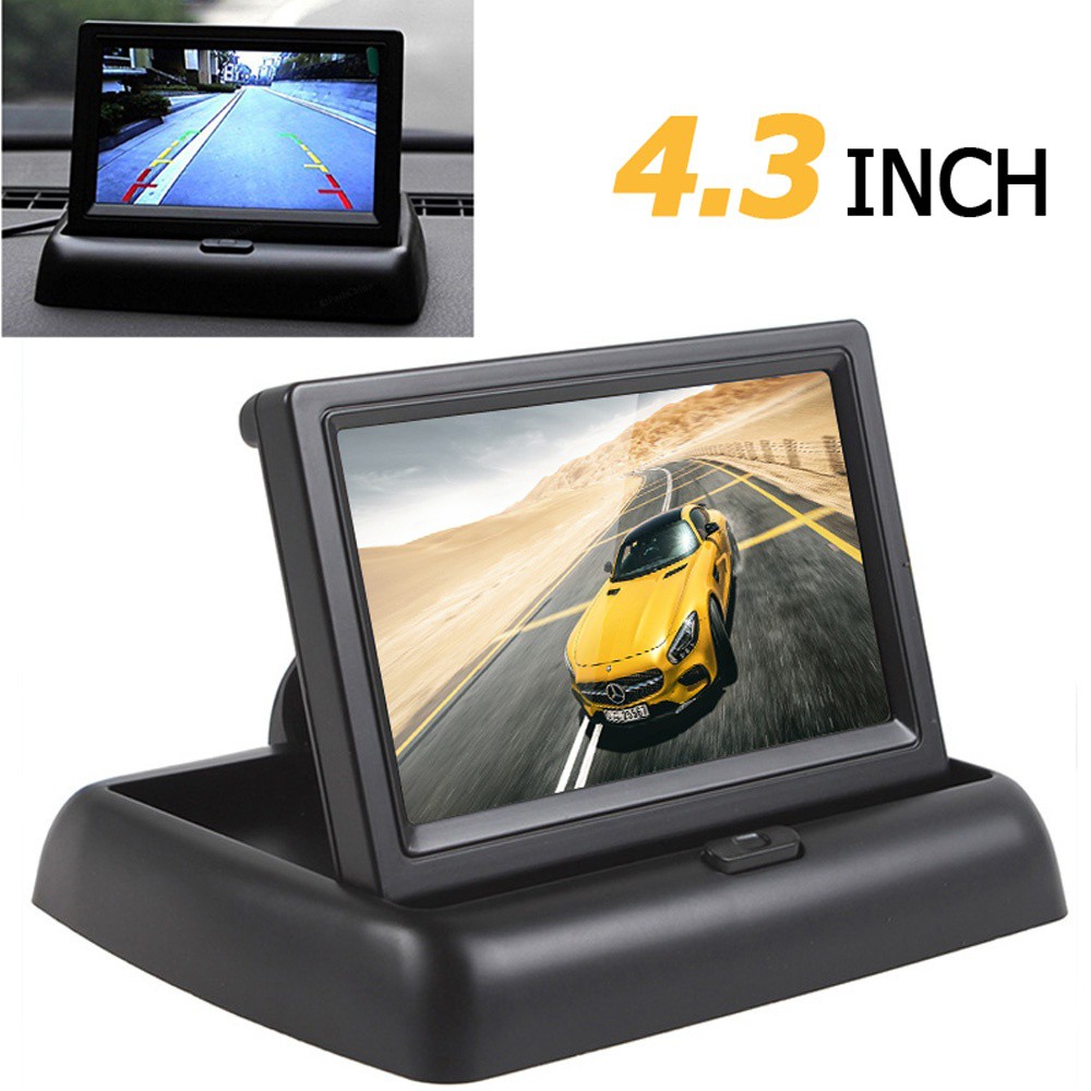 1 Bộ Màn Hình Xe LCD 4.3 Inch Có Thể Gập Lại Với Camera Dự Phòng Chiếu Hậu Cho Hệ Thống Đỗ Xe Lùi-168-OXUI7