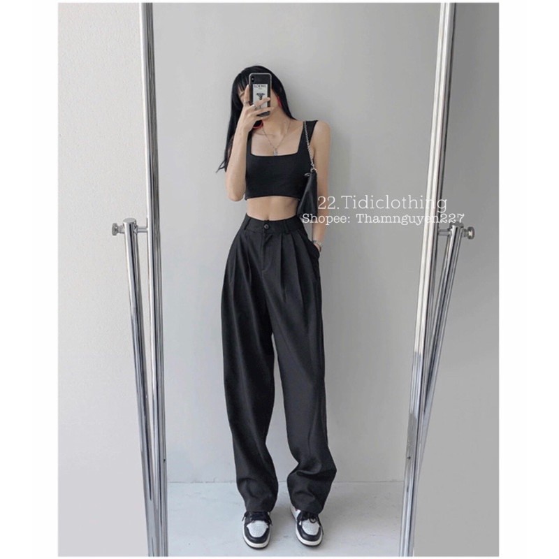 Quần tây ống suông Ulzzang _ quần tây chất đẹp _ form rộng tôn dáng eo _ bigsize _ oversize