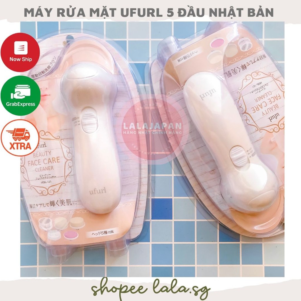 Máy rửa mặt UFURL Nhật Bản làm sạch sâu kèm 5 đầu thay