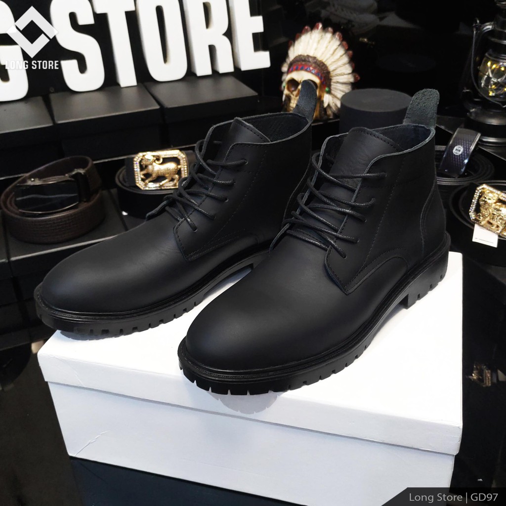 Giày nam cổ cao da bò thật LONGSRORE boot nam cao cấp tăng chiều cao 4cm bảo hành 12 tháng GD97 | BigBuy360 - bigbuy360.vn