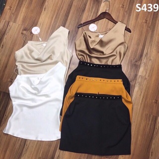 Áo kiểu lệch vai phi lụa(KÈM ẢNH THÂT)