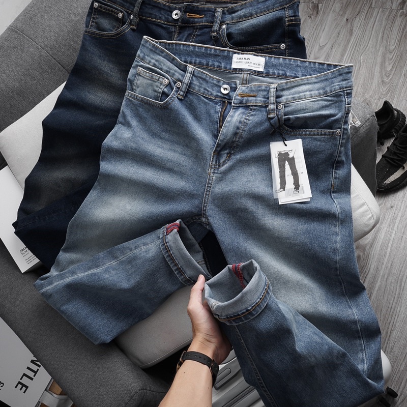[Tặng quà] - Quần jean nam cao cấp slimfit chuẩn dáng xuất khẩu xanh rêu | BigBuy360 - bigbuy360.vn