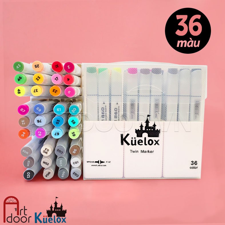 [ARTDOOR] Bộ bút marker KUELOX (hộp nhựa)