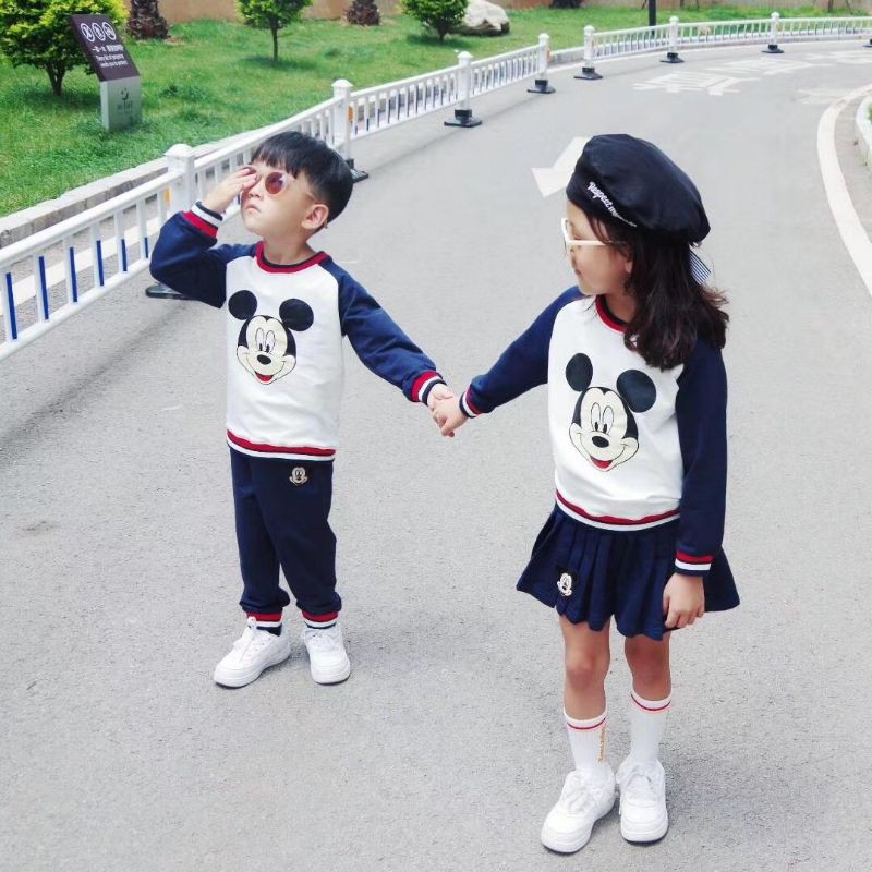 Sét bộ nỉ da cá hình Mickey siêu đẹp cho bé trai , bé gái từ 2-7y