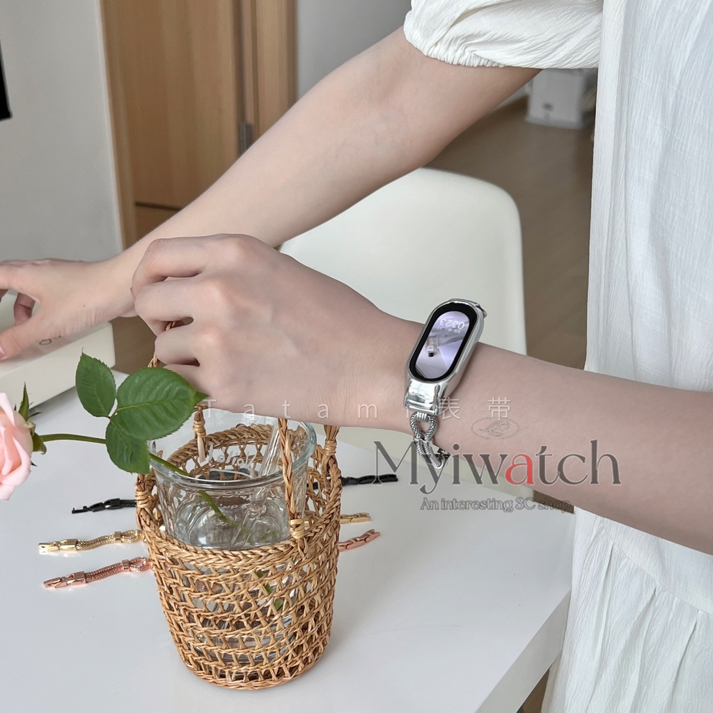 Dây Đeo Tay Bằng Thép Không Gỉ Hình Chữ U Cho Xiaomi Mi 7 6 5 4 3 Mi Band 7 6 5