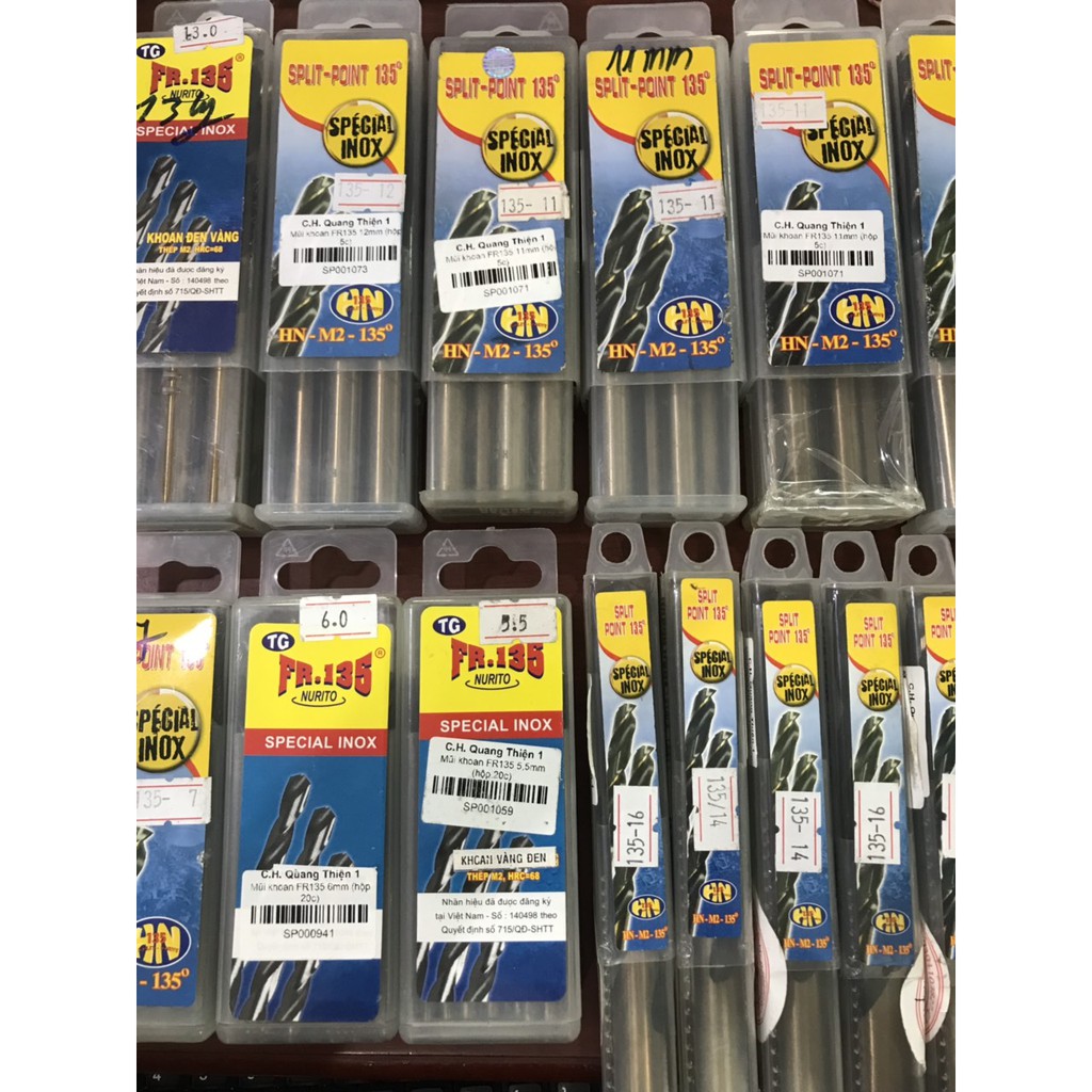 Mũi khoan inox Pháp FR135 size từ 7mm đến 13mm