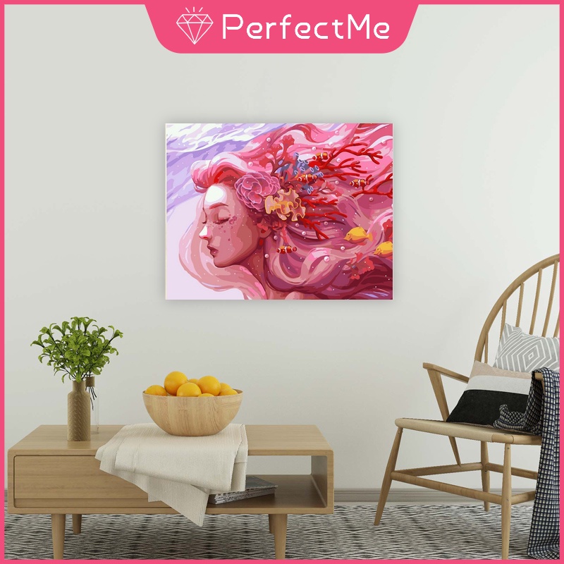 Bộ tranh sơn dầu 40x50cm tự làm họa tiết phong cảnh trang trí nhà + phụ kiện