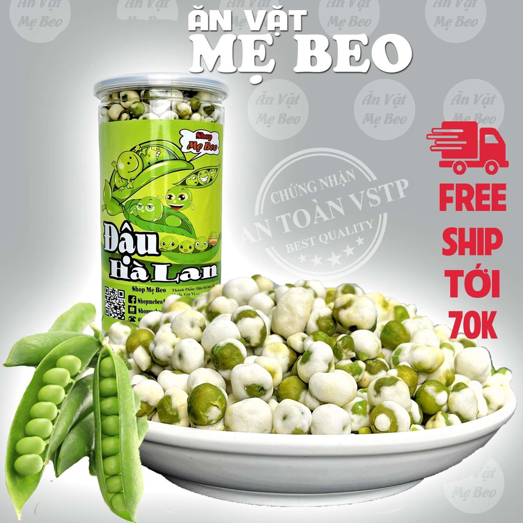 Đậu hà lan sấy tẩm vị Sữa 450Gr Mẹ Beo đồ ăn vặt cực ngon