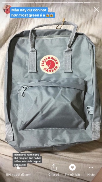Balo kanken xanh ngọc classic