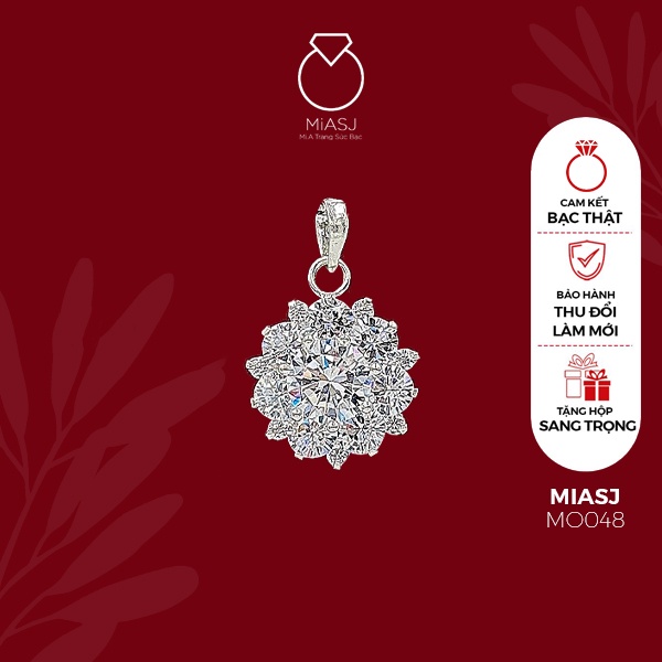 Mặt dây chuyền nữ bạc Ý S925 MiASJ kiểu xoàng đính đá Cz sáng đẹp cao cấp đa dạng mẫu M6