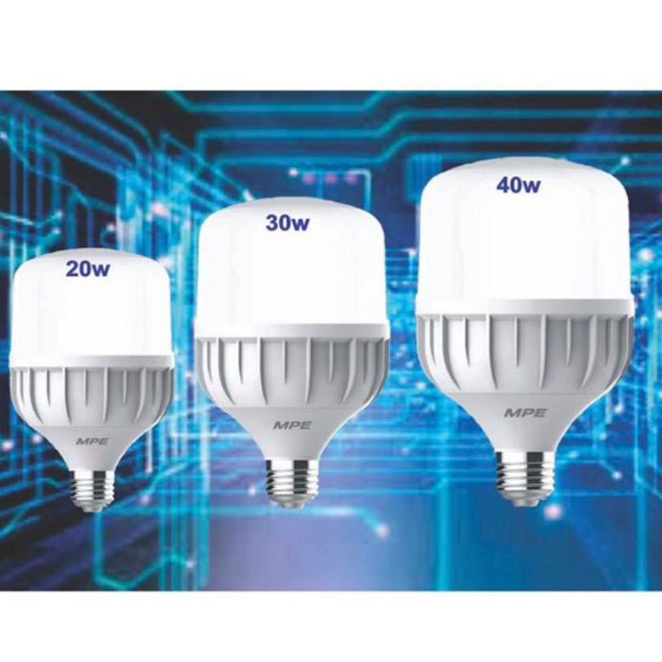 Đèn led bub , led bulb mpe, bóng led 20w,30w,40w MPE chính hãng bảo hành 12 tháng
