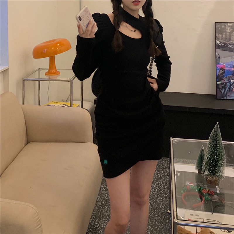 COZOK Đầm Tay Dài Dáng Ôm Thời Trang Quyến Rũ Cho Nữ