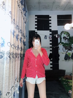 ÁO SƠ MI SỌC THUN POLY CO GIẢN NHẸ