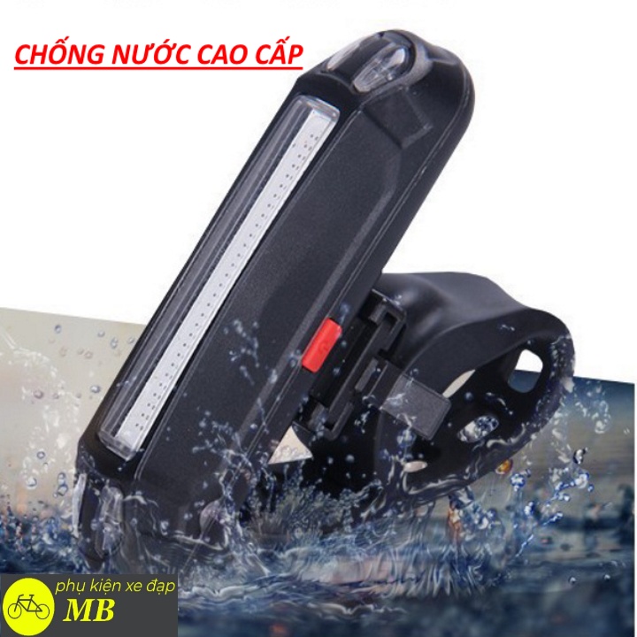 đèn cảnh báo đèn hậu xe đạp cao cấp chống nước nhiều chế độ sáng nháy 2 màu xanh đỏ kết hợp BMN01