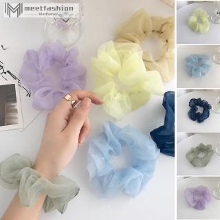 Dây cột tóc cao su co giản bọc vải chiffon organza
