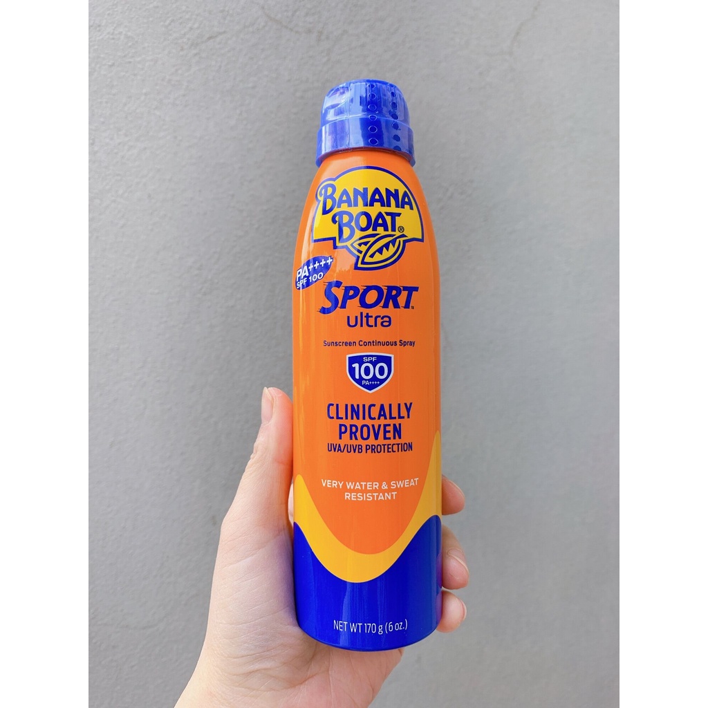 [USA] Bình xịt chống nắng thể thao SPF100 170g Banana Boat