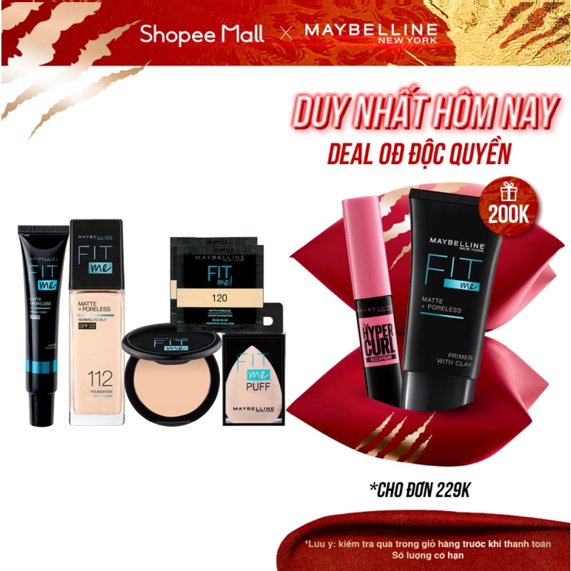 Bộ Trang Điểm Nền Mịn Lì, Kiềm Dầu Chống Nắng Hoàn Hảo Fit Me Maybelline New York