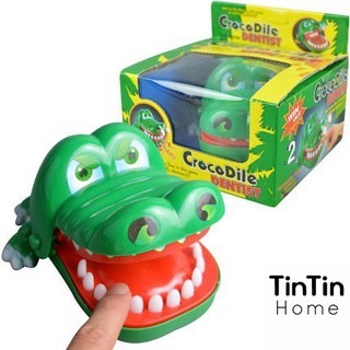 Đồ Chơi Khám Răng Cá Sấu Cắn Tay Cho Bé Loại To Kèm Hộp Cao Cấp Vui Nhộn TINTIN KRCS01