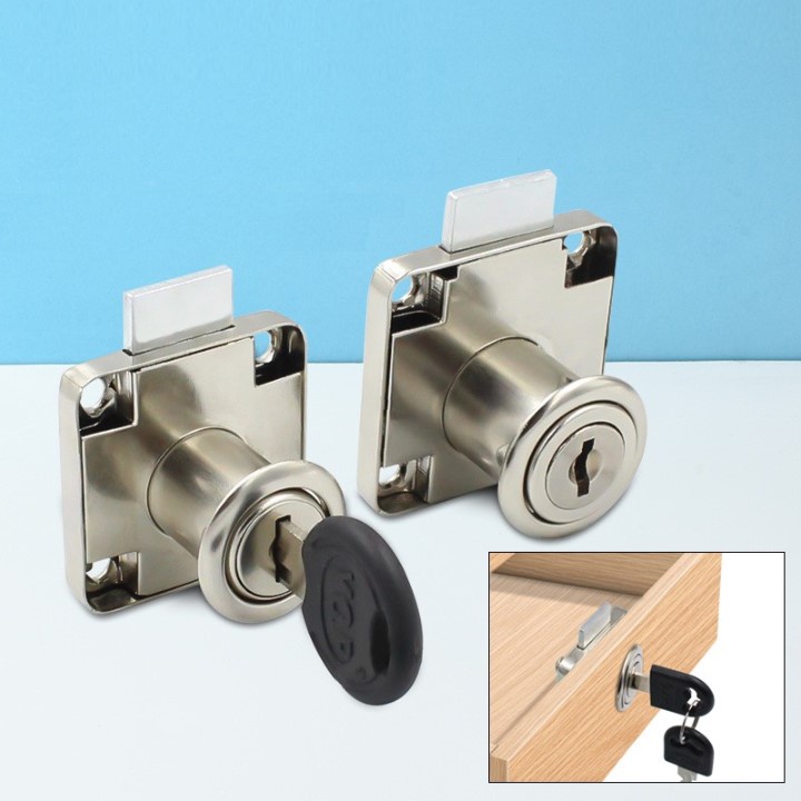 Ổ khóa tủ quần áo thép mạ chrom bóng lỗ khoan D19 kích thước 40 x 40 mm