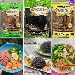 [Combo tiết kiệm] 2 gói bún gạo lứt đỏ, bún gạo lứt đen, phở gạo lức Hoàng Minh 500gr/gói - giảm cân, eatclean