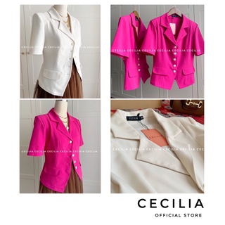 Áo sơ mi cổ vest francesca by cecilia, có đệm vai định hình - ảnh sản phẩm 1