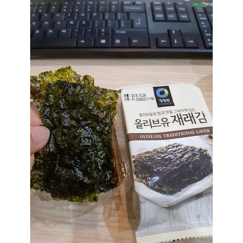 Bịch 9 Gói Lá Kim Ăn Liền Vị Dầu Oliu Truyền Thống Hàn Quốc Daesang 5 Gram x 9