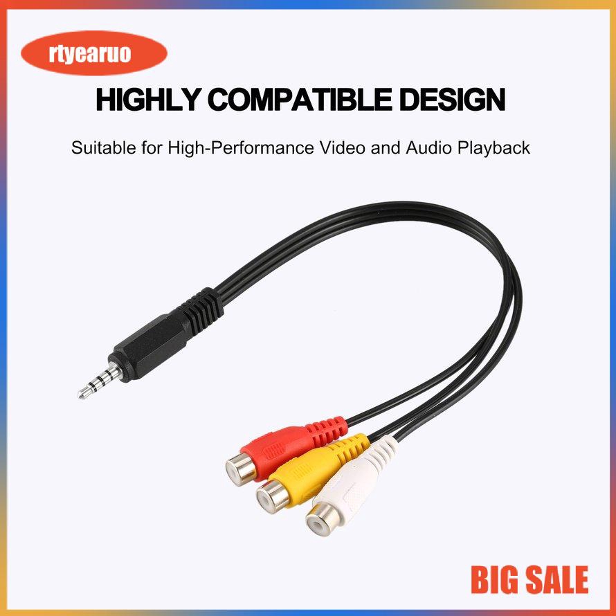 Dây Cáp Chuyển Đổi Âm Thanh 3.5mm Mini Aux Male Sang 3 Rca Female