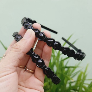 Combo 2 cái Bờm cài tóc nơ màu đen bóng dễ thương