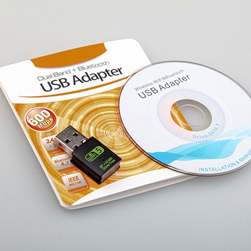 Usb Thu Sóng Wifi Bluetooth 600mbps Free 2.4 / 5ghz + Đĩa Cd