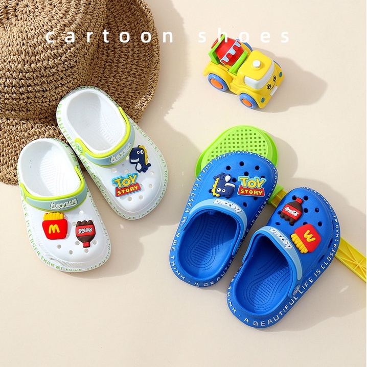 Dép cross Xăng đan Bệt Màu Trơn In Hoạt Hình Thời Trang Mùa Hè Crocs Cho Bé Trai & Gái