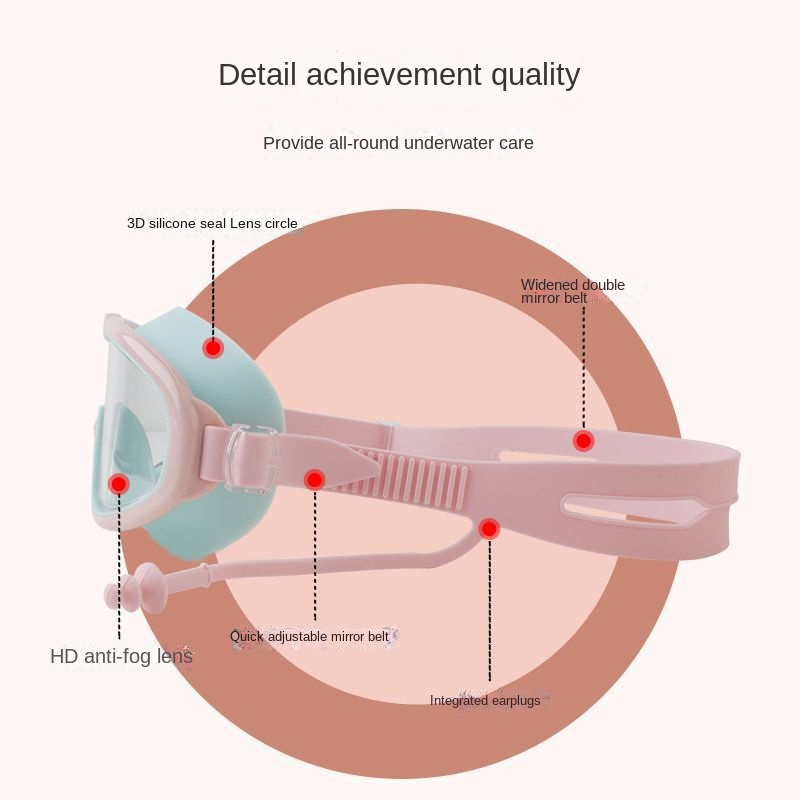Kính Bơi Gọng Lớn Chống Thấm Nước Và Sương Mù Tiện Dụng Cho Người Lớn Và Trẻ Em