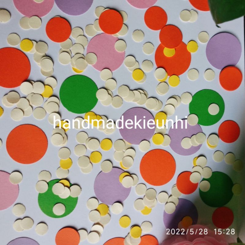 60 - 100 - 150 HÌNH TRÒN bằng giấy màu cứng, 3 SIZE - hình trang trí mầm non, thủ công, handmade, giấy màu, thiệp, lì xì