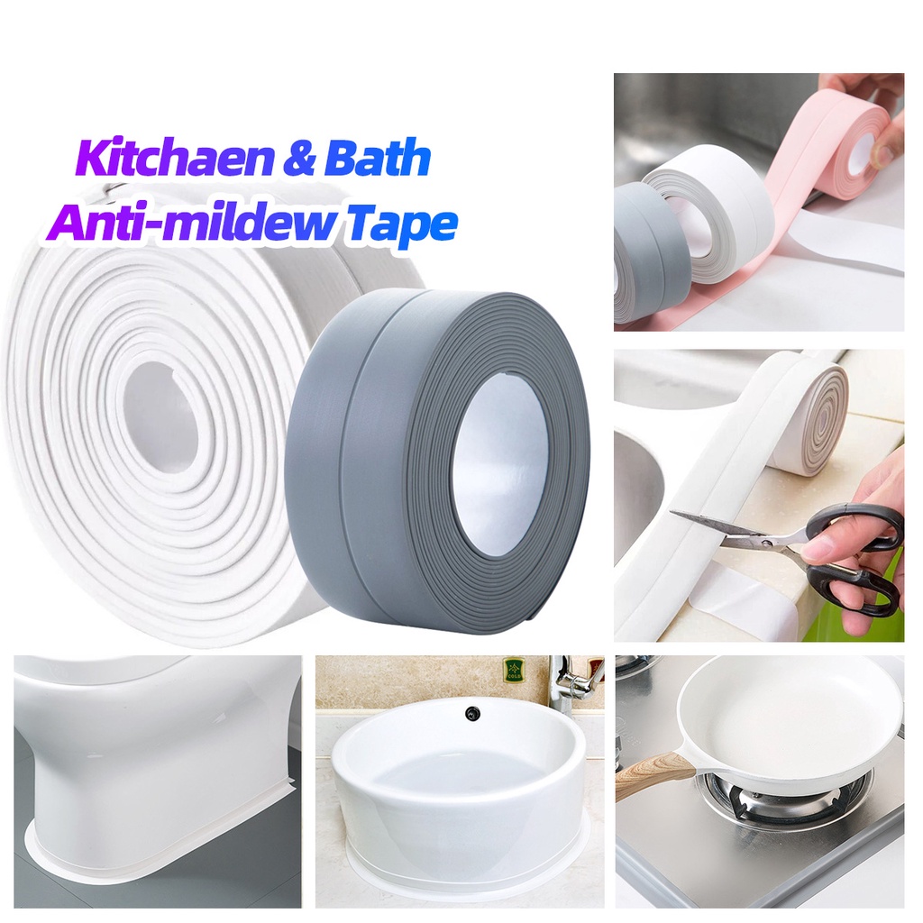 Băng keo PVC FONKEN dán viền bồn rửa nhà bếp/ phòng tắm chống ẩm mốc/ thấm nước