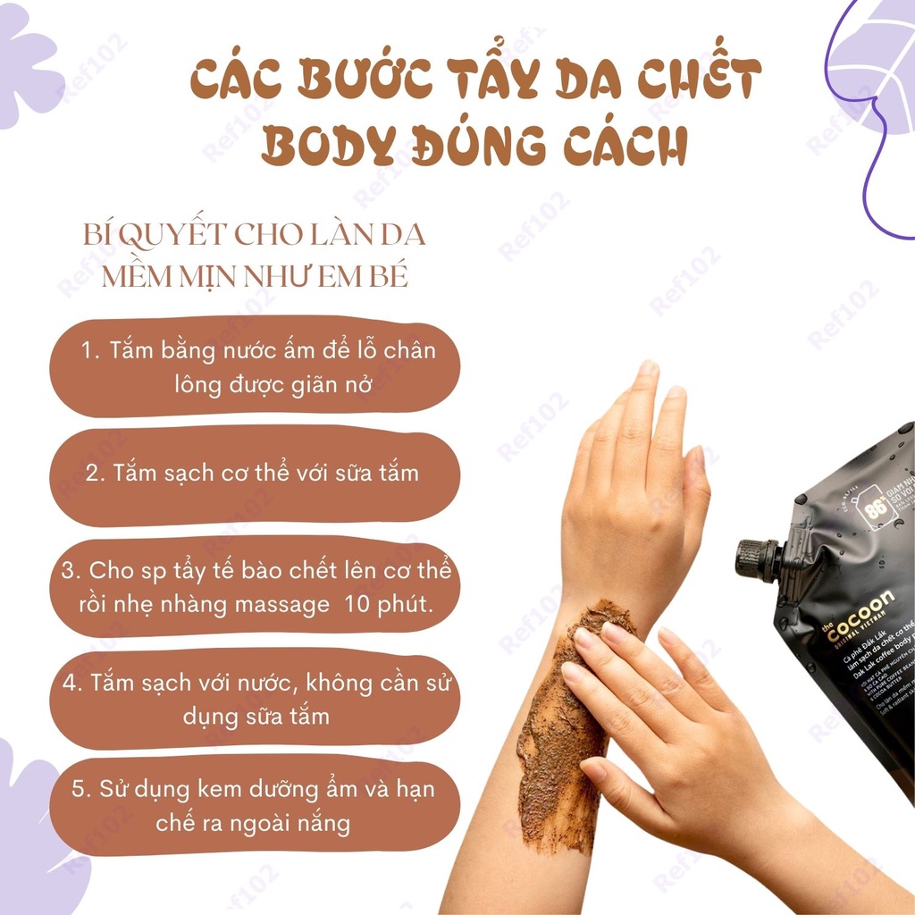 Tẩy Tế Bào Chết Cocoon Cà Phê Đắk Lắk giúp tẩy da chết cơ thể và mặt