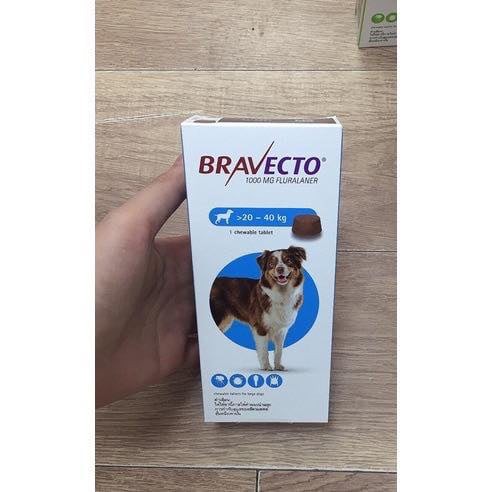 Bravecto – dạng viên nhai có tác dụng điều trị viêm da, ghẻ Demodex, ký sinh trùng trên da chó(20-40kg)