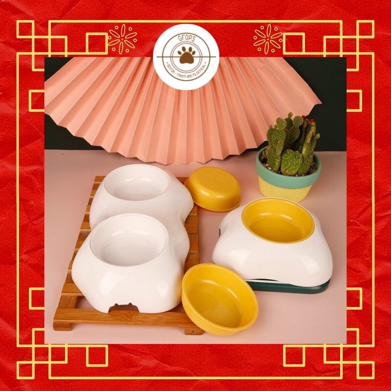 [Must have]Bát ăn chống lật cho chó mèo hình trứng ốp la có sẵn Phụ kiện thú cưng