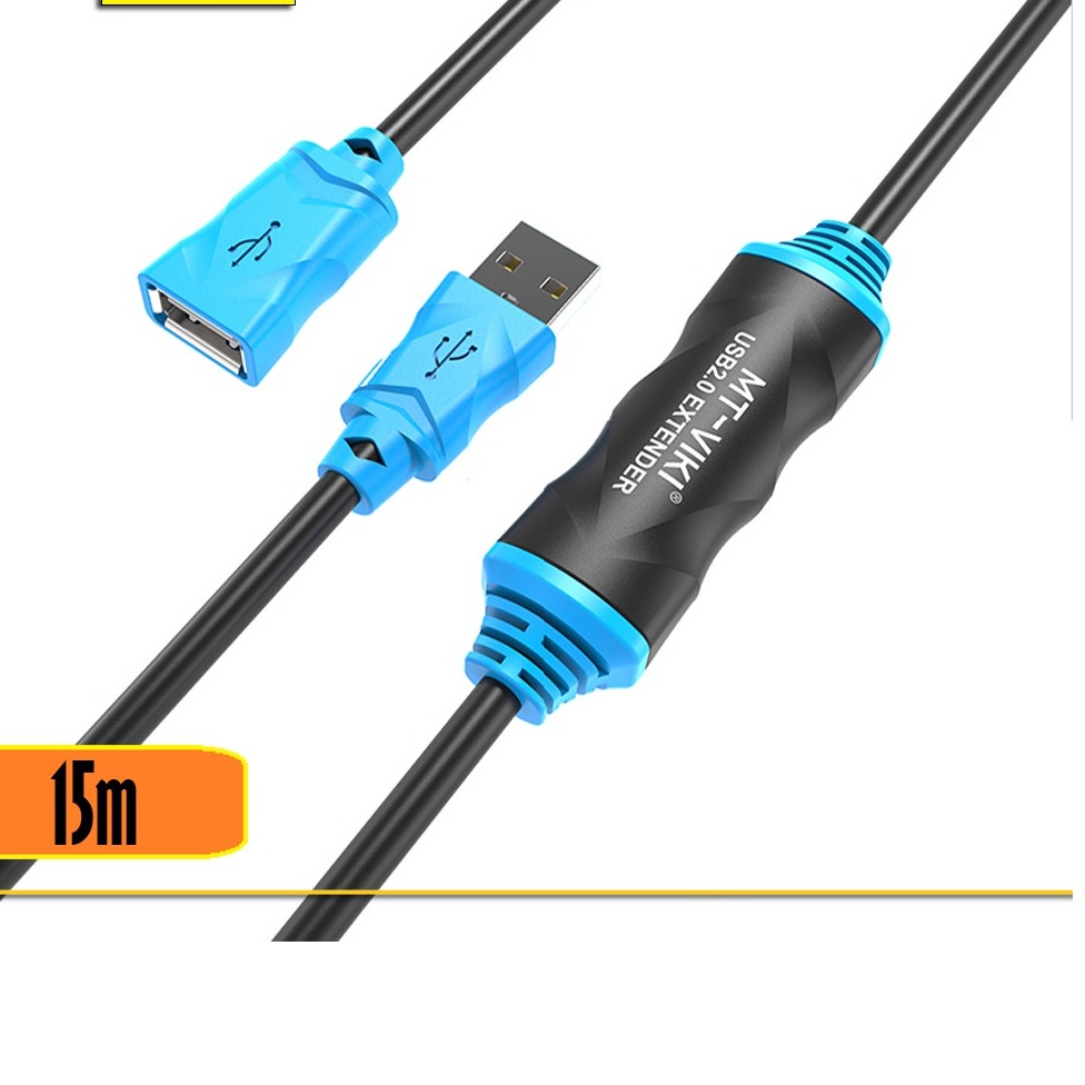 Dây, Cáp nối dài USB 15m Có IC khuếch đại tín hiệu VIKI cao cấp - Dây nối dài usb 15m MT- Viki